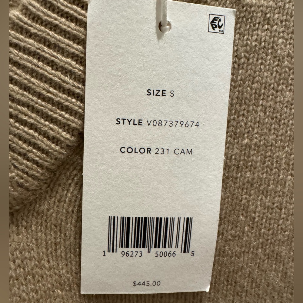 NWT Vince Double Layer Wool & Cashmere Sweater, Color: Camel, Size: Small - Picture 3 of 10